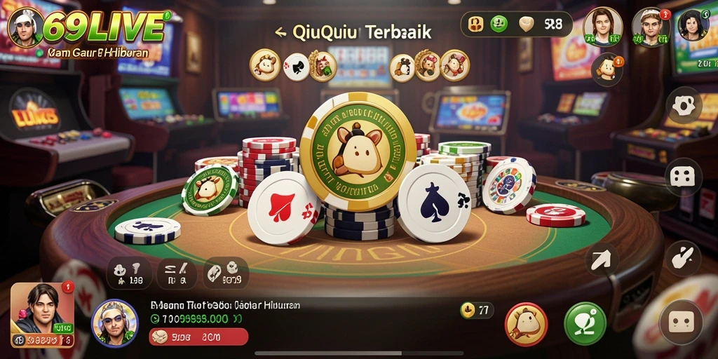Tampilan gameplay seru QiuQiu di 69LIVE.
