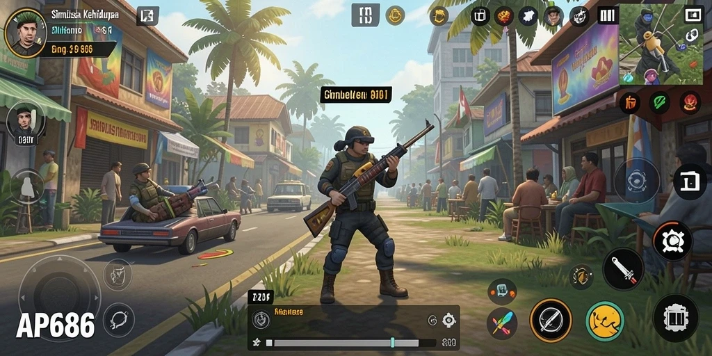 Tampilan gameplay menarik dari game simulasi AP686.