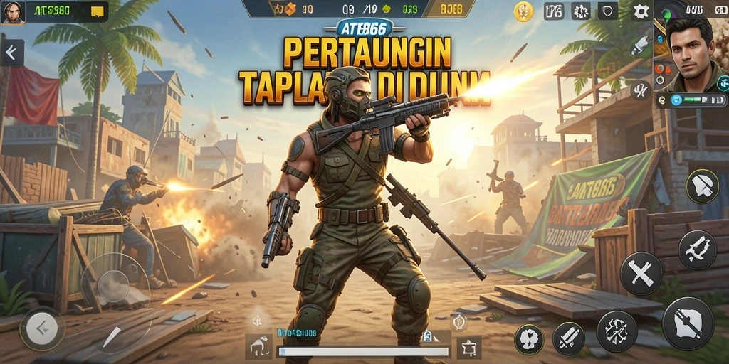 Gambaran gameplay seru dalam pertempuran Battle Royale