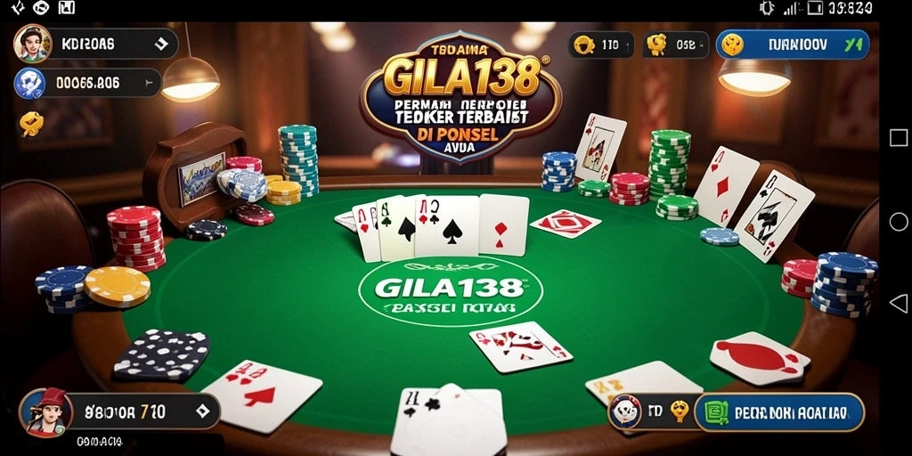 Tampilan seru gameplay GILA138 dengan suasana poker yang mendebarkan.