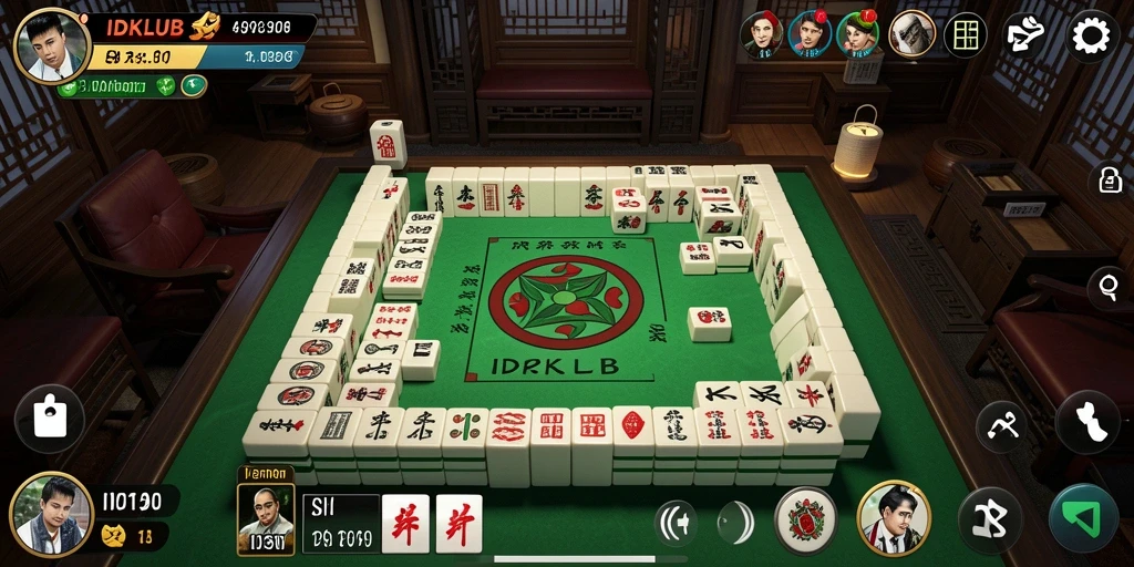 Screenshot gameplay <strong>IDKLUB</strong> dengan ubin Mahjong yang menakjubkan.