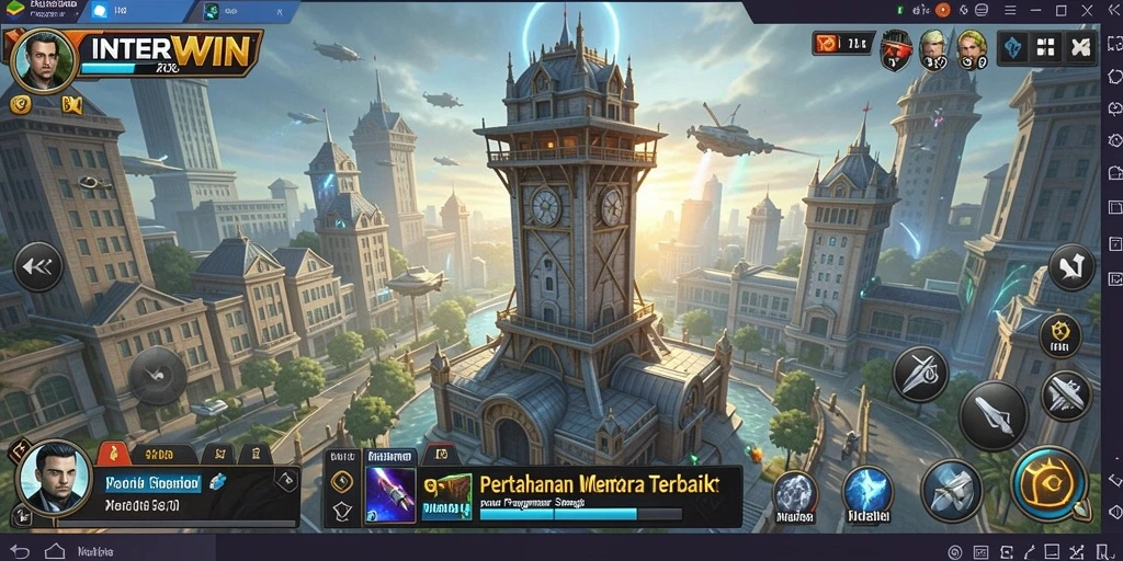 Gameplay INTERWIN yang mendebarkan dalam pertahanan menara.