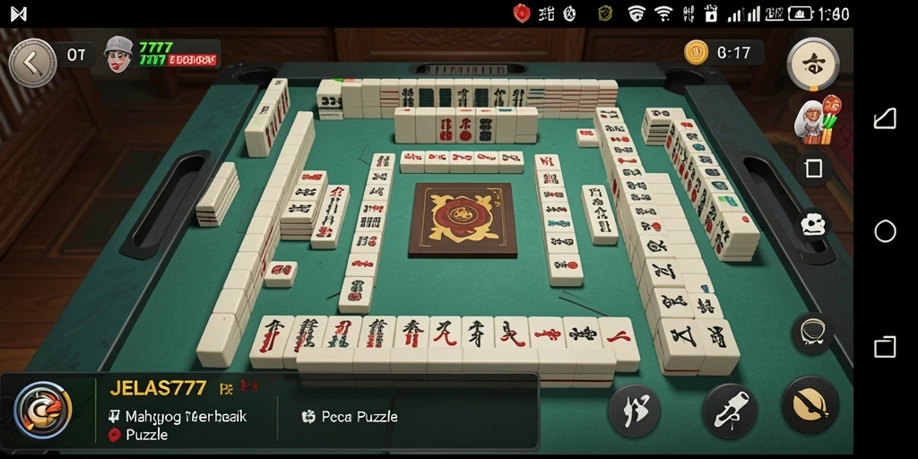 Screenshot gameplay JELAS777 yang menunjukkan suasana permainan Mahjong.
