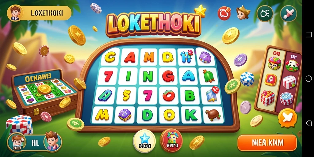 Tampilan gameplay seru LOKETHOKI menampilkan keseruan bermain Bingo.