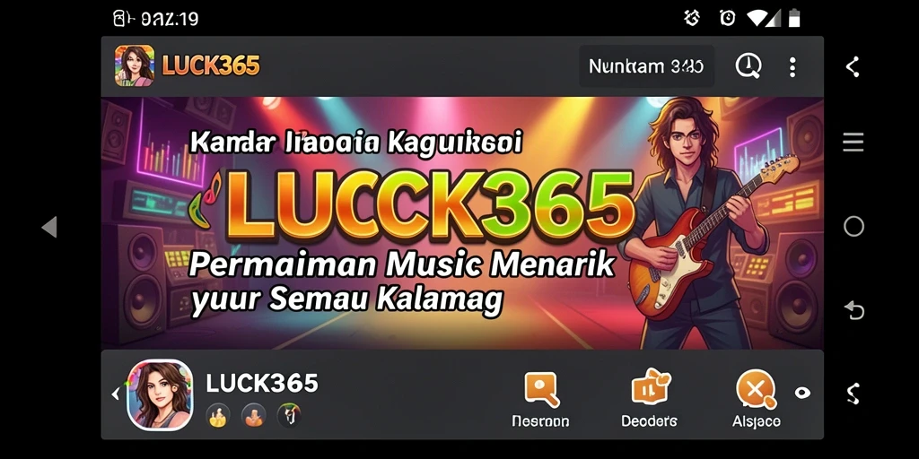 Screenshot gameplay LUCK365 menampilkan keseruan bermain musik secara interaktif.