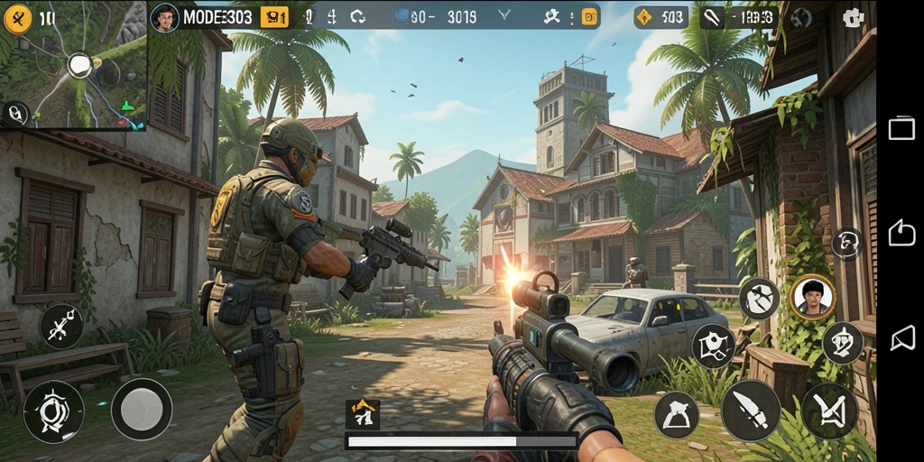 Screenshot gameplay MODE303 menampilkan interaksi dinamis dalam simulasi.