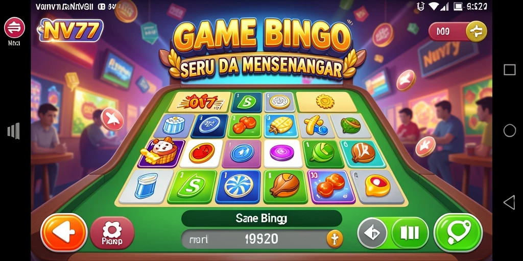 Screenshot NV77 menampilkan gameplay Bingo yang seru dan adiktif.