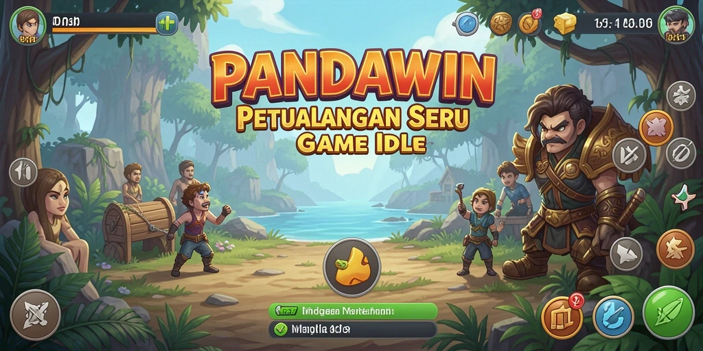 Gameplay seru PANDAWIN dengan panda-panda lucu yang mengumpulkan sumber daya.