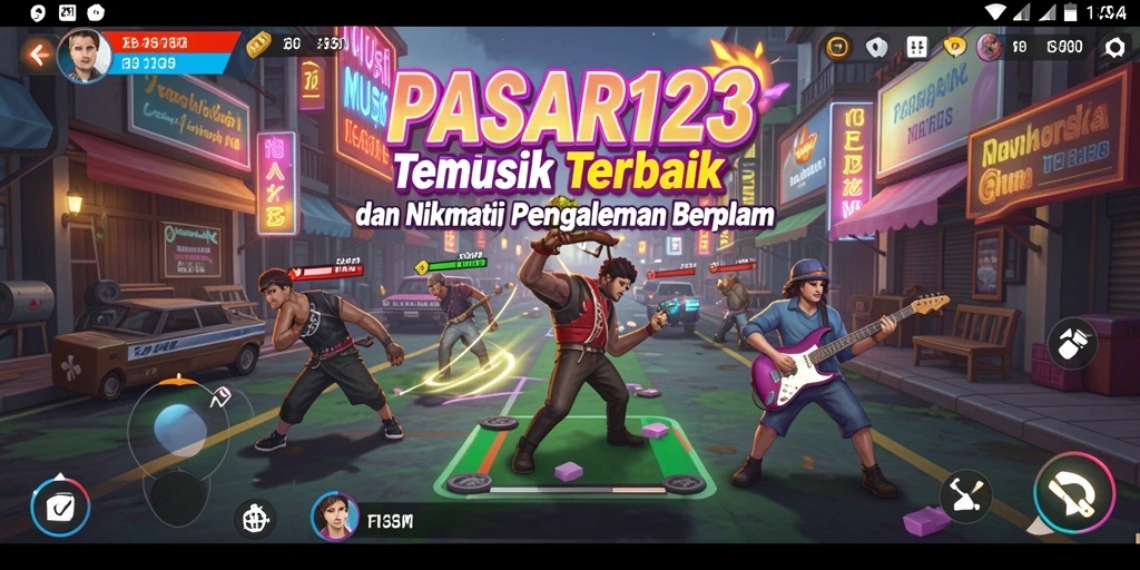 Screenshot gameplay PASAR123 menampilkan interaksi menyenangkan dengan musik.