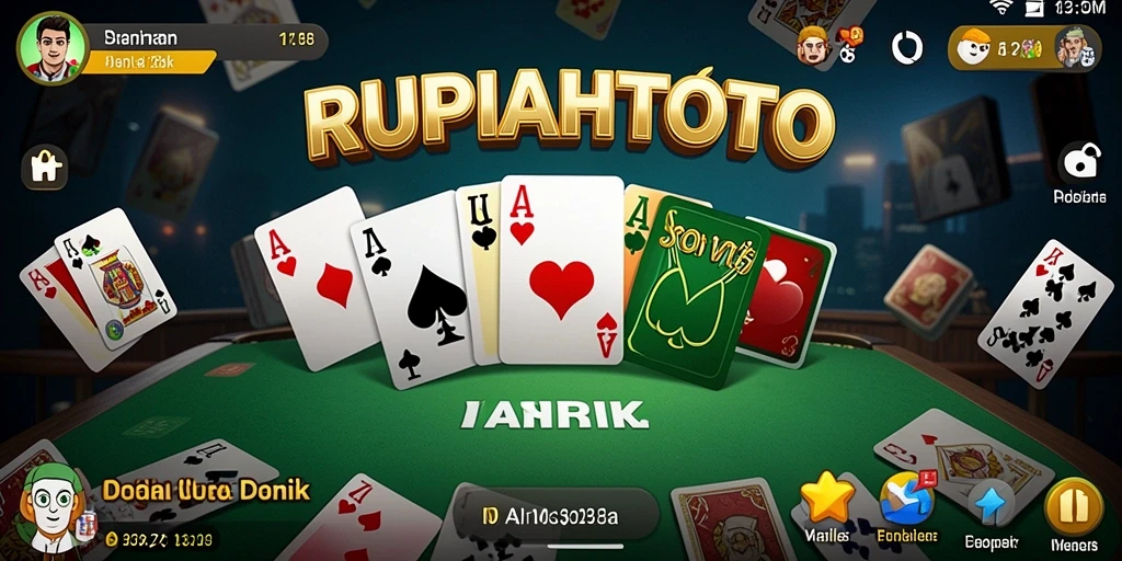 Screenshot RUPIAHTOTO menampilkan gameplay seru dalam permainan Domino.