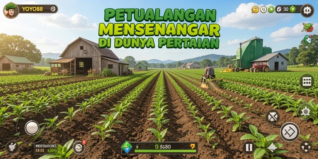Tangkapan layar gameplay YOYO88 menunjukkan para petani yang bekerja di ladang mereka.